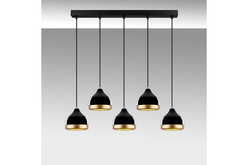 Loftlampe Soodni Fem Vandret Sort - Sort - Belysning - Lamper & indendørsbelysning - Loftlampe - Pendellamper & hængelamper