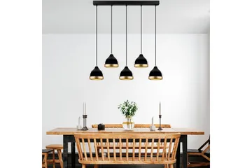 Loftlampe Soodni Fem Vandret Sort - Sort - Belysning - Lamper & indendørsbelysning - Loftlampe - Pendellamper & hængelamper