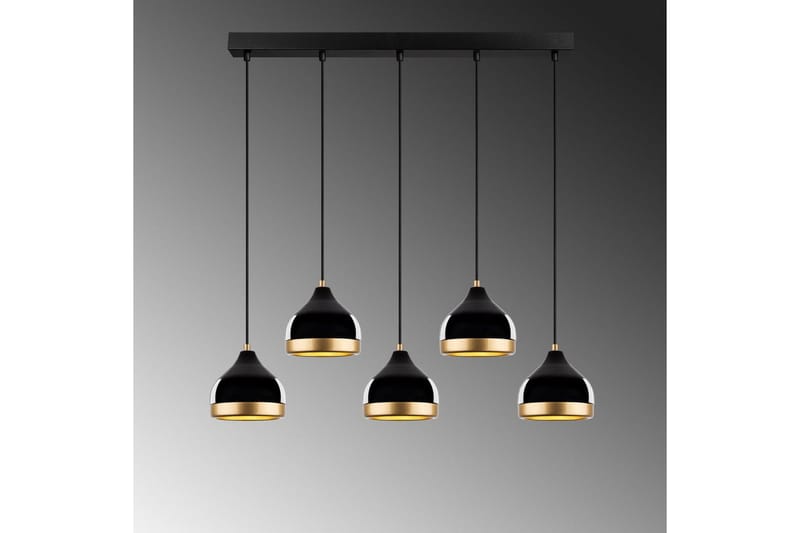 Loftlampe Soodni Fem Vandret Sort - Sort - Belysning - Lamper & indendørsbelysning - Loftlampe - Pendellamper & hængelamper