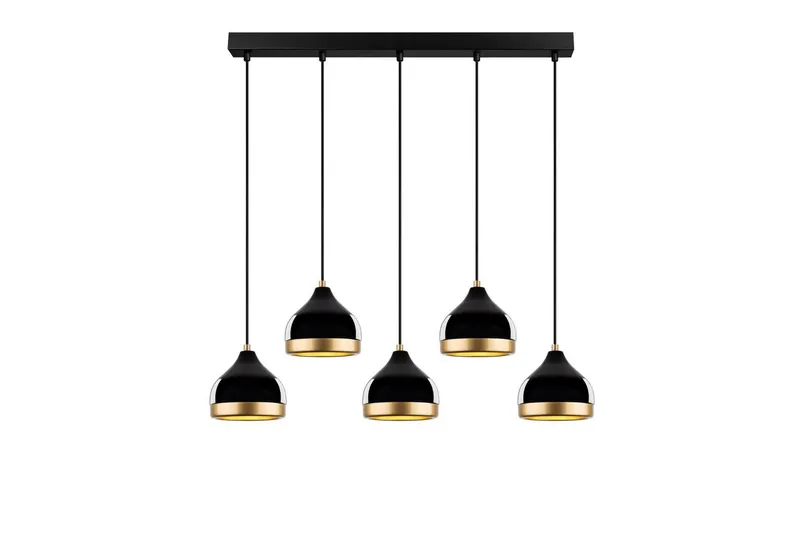 Loftlampe Soodni Fem Vandret Sort, Sort