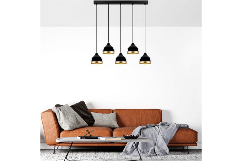 Loftlampe Soodni Fem Vandret Sort - Sort - Belysning - Lamper & indendørsbelysning - Loftlampe - Pendellamper & hængelamper