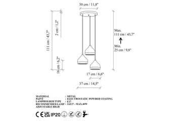Loftlampe Soodni Tre Sufia Sort - Sort - Belysning - Lamper & indendørsbelysning - Loftlampe - Pendellamper & hængelamper