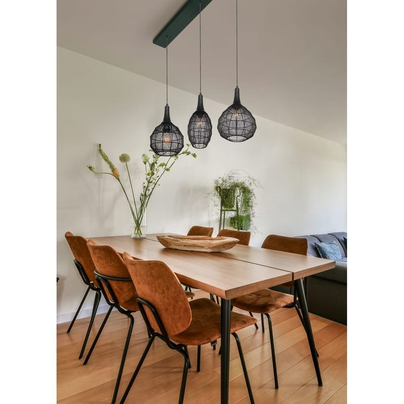 Loftlampe Soraya - 3 lamper, Mat sort - Belysning - Lamper & indendørsbelysning - Loftlampe - Pendellamper & hængelamper