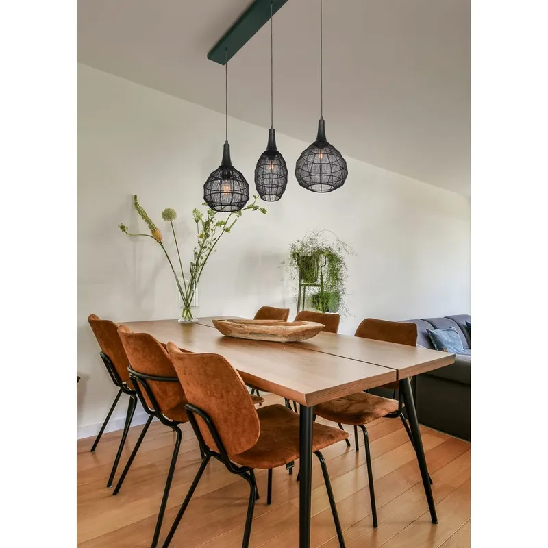 Loftlampe Soraya - 3 lamper, Mat sort - Belysning - Lamper & indendørsbelysning - Loftlampe - Pendellamper & hængelamper