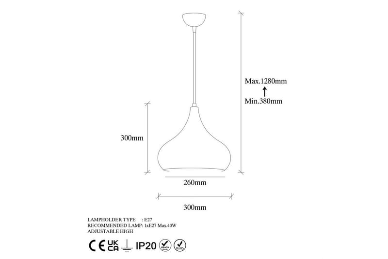 Loftlampe Sorna Enkelt Multifarvet - Multifarvet - Belysning - Lamper & indendørsbelysning - Loftlampe - Pendellamper & hængelamper