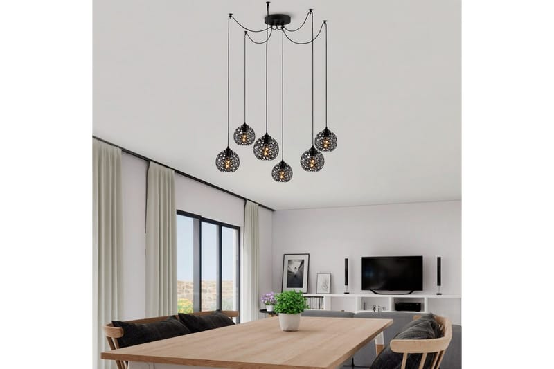 Loftlampe Sourab Brilo Black - Sort - Belysning - Lamper & indendørsbelysning - Loftlampe - Pendellamper & hængelamper