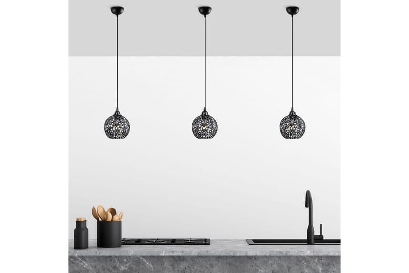 Loftlampe Souvik Sort - 17 x 17 x 118 cm - Belysning - Lamper & indendørsbelysning - Loftlampe - Pendellamper & hængelamper