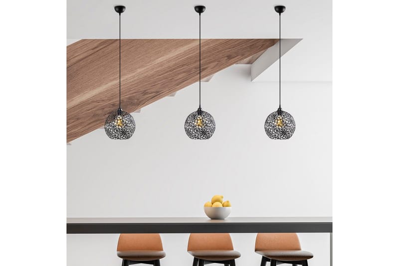 Loftlampe Souvik Sort - 25 x 25 x 126 cm - Belysning - Lamper & indendørsbelysning - Loftlampe - Pendellamper & hængelamper