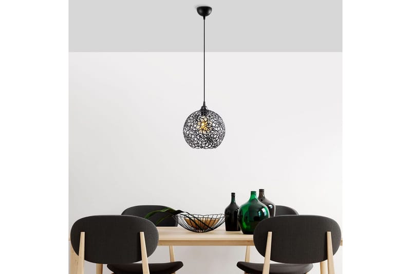 Loftlampe Souvik Sort - 25 x 25 x 126 cm - Belysning - Lamper & indendørsbelysning - Loftlampe - Pendellamper & hængelamper