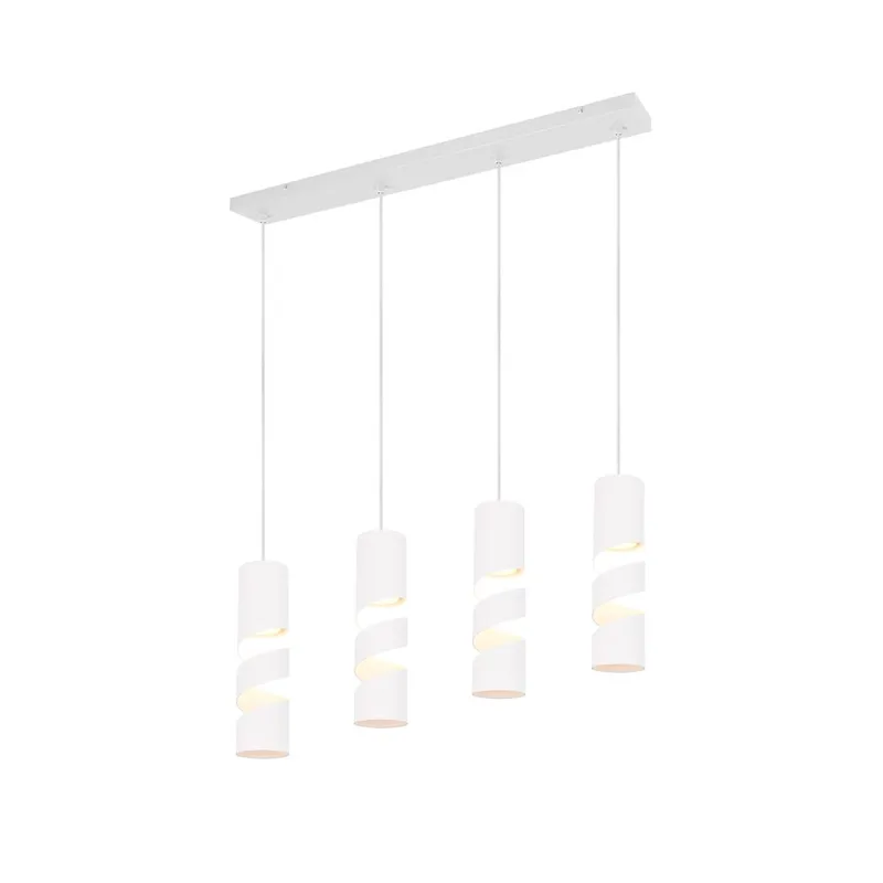 Loftlampe Stream, 4 lamper, Mat hvid