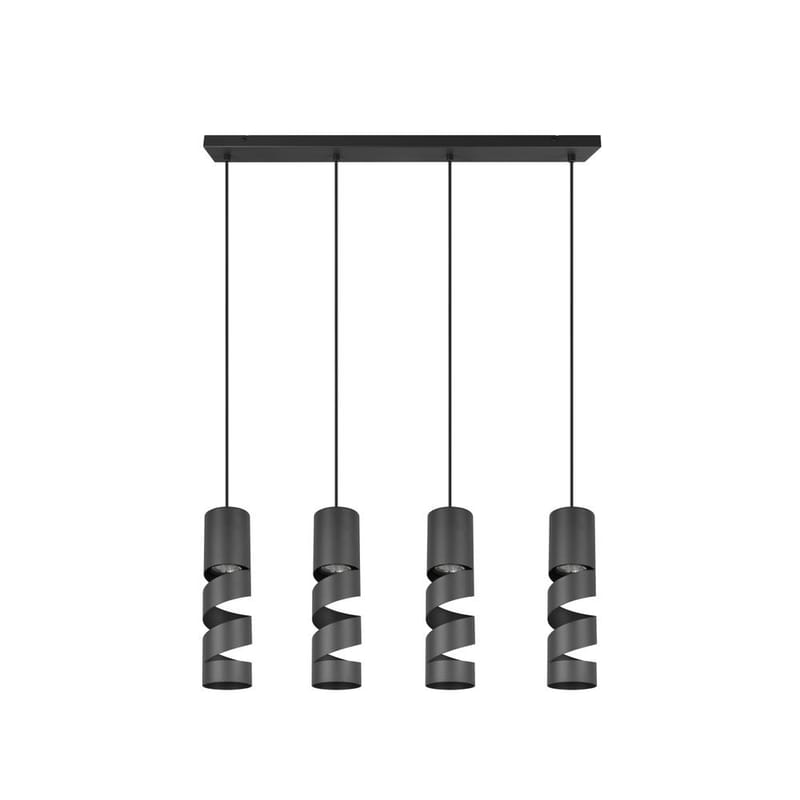 Loftlampe Stream - 4 lamper, Mat sort - Belysning - Lamper & indendørsbelysning - Loftlampe - Pendellamper & hængelamper