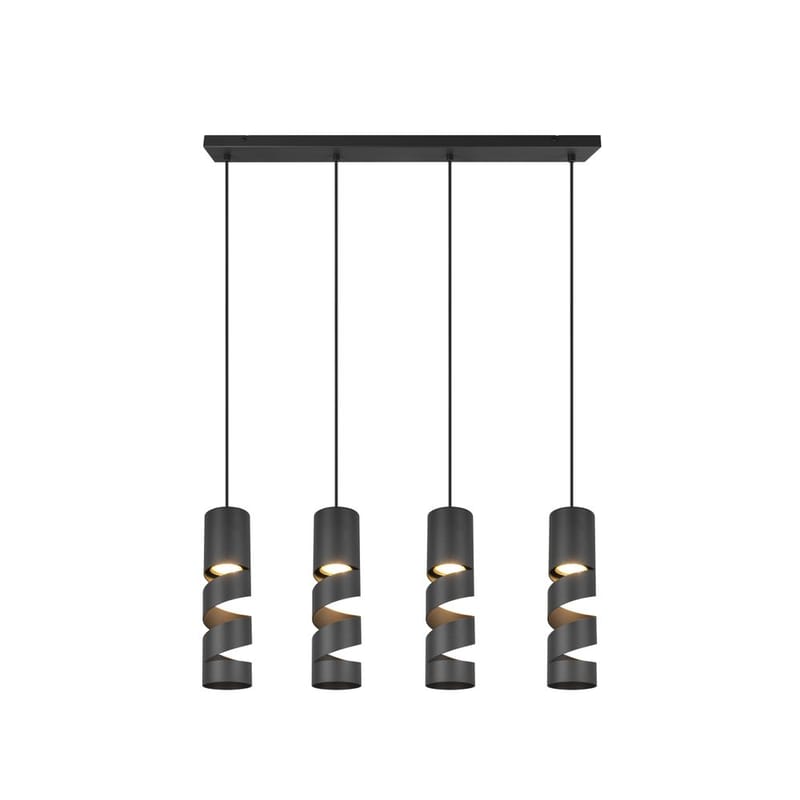 Loftlampe Stream - 4 lamper, Mat sort - Belysning - Lamper & indendørsbelysning - Loftlampe - Pendellamper & hængelamper