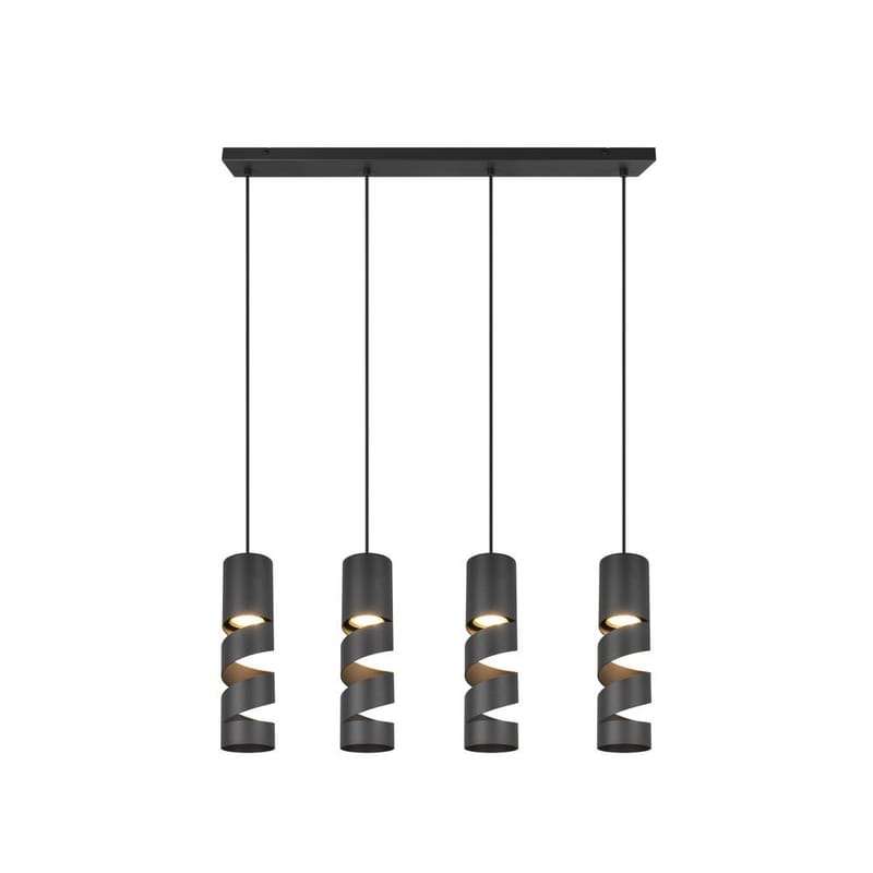 Loftlampe Stream - 4 lamper, Mat sort - Belysning - Lamper & indendørsbelysning - Loftlampe - Pendellamper & hængelamper