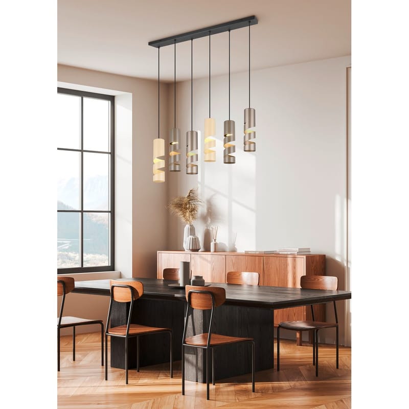 Loftlampe Stream - 6 lamper, Mangefarvet - Belysning - Lamper & indendørsbelysning - Loftlampe - Pendellamper & hængelamper