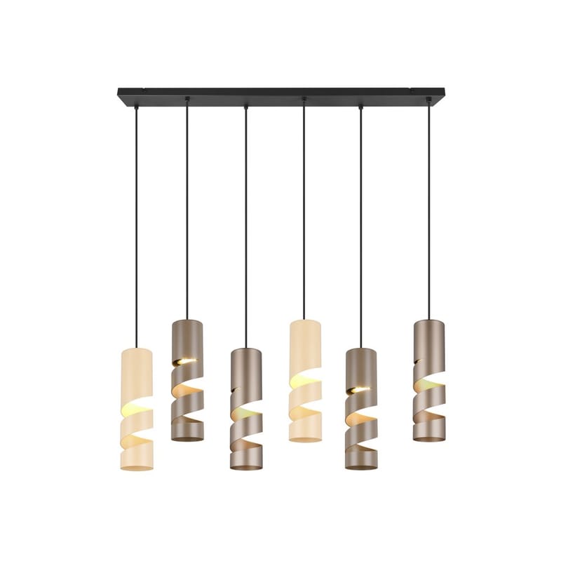 Loftlampe Stream - 6 lamper, Mangefarvet - Belysning - Lamper & indendørsbelysning - Loftlampe - Pendellamper & hængelamper