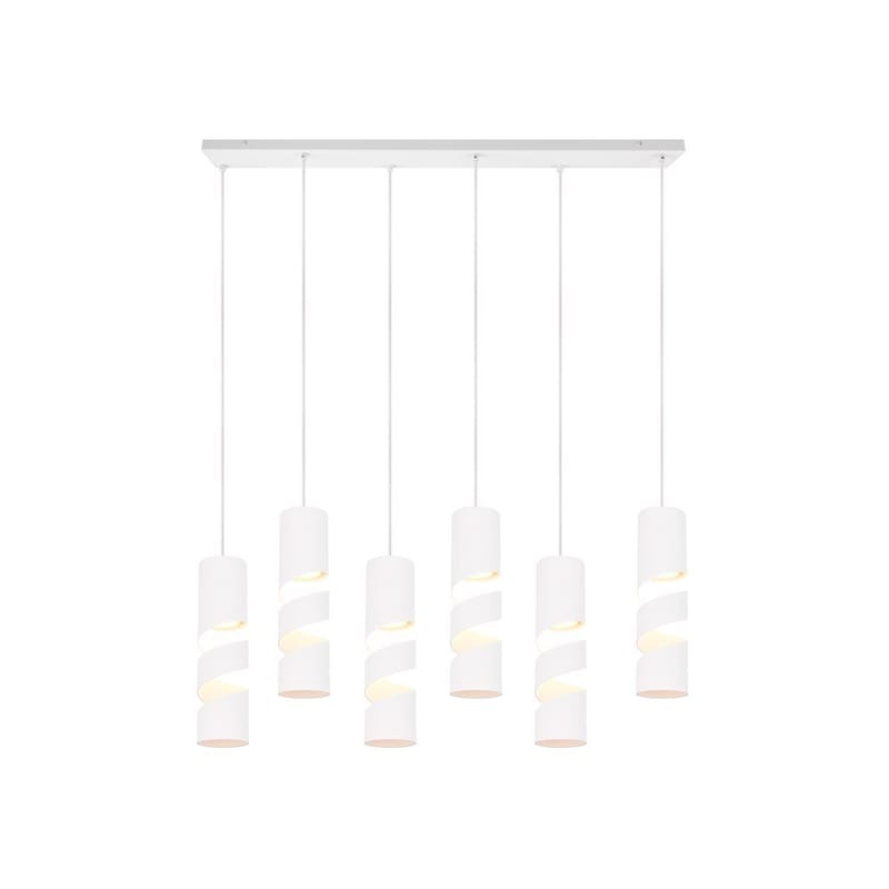 Loftlampe Stream - 6 lamper, Mat hvid - Belysning - Lamper & indendørsbelysning - Loftlampe - Pendellamper & hængelamper
