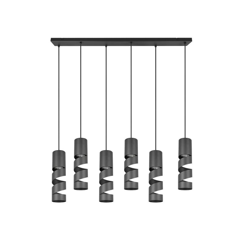 Loftlampe Stream - 6 lamper, Mat sort - Belysning - Lamper & indendørsbelysning - Loftlampe - Pendellamper & hængelamper