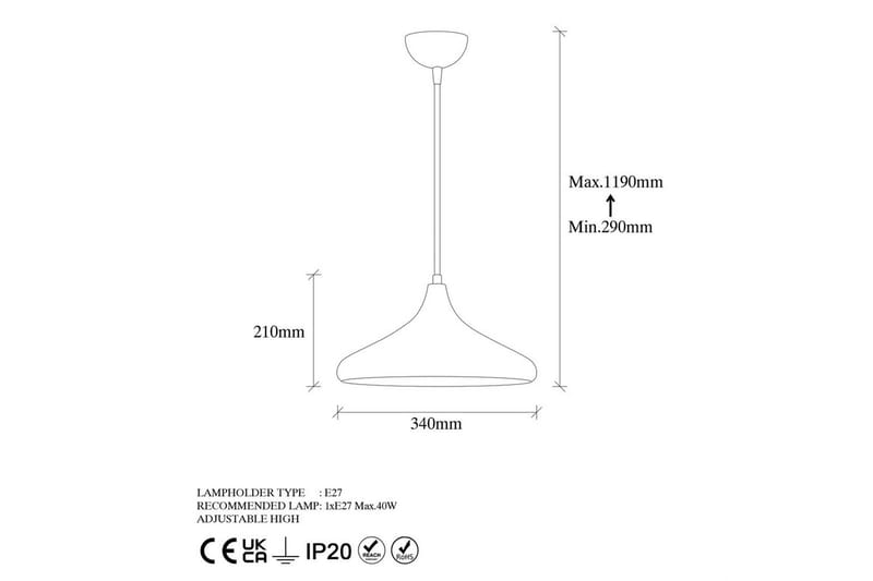 Loftlampe Subesh Mørk Antik - Mørk Antik - Belysning - Lamper & indendørsbelysning - Loftlampe - Pendellamper & hængelamper