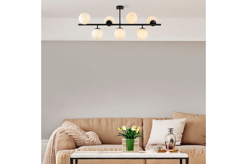 Loftlampe Subin Flad Sort / Hvid - Sort / Hvid - Belysning - Lamper & indendørsbelysning - Loftlampe - Pendellamper & hængelamper