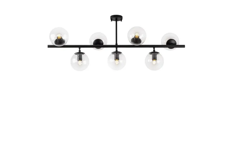 Loftlampe Subin Flad Sort / Transparent, Sort / Transparent