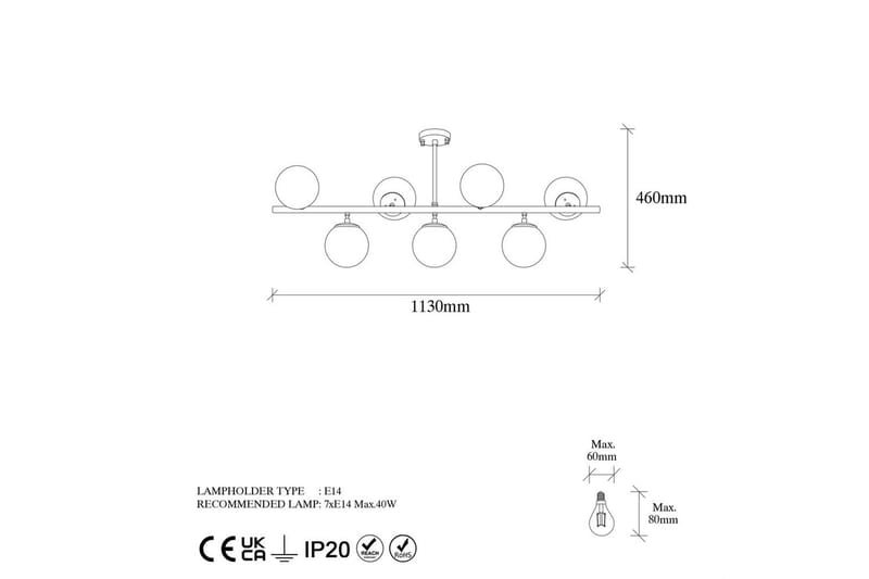 Loftlampe Subin Flad Sort / Transparent - Sort / Transparent - Belysning - Lamper & indendørsbelysning - Loftlampe - Plafond