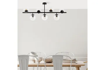 Loftlampe Subin Flad Sort / Transparent - Sort / Transparent - Belysning - Lamper & indendørsbelysning - Loftlampe - Pendellamper & hængelamper