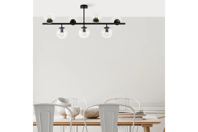 Loftlampe Subin Flad Sort / Transparent - Sort / Transparent - Belysning - Lamper & indendørsbelysning - Loftlampe - Plafond