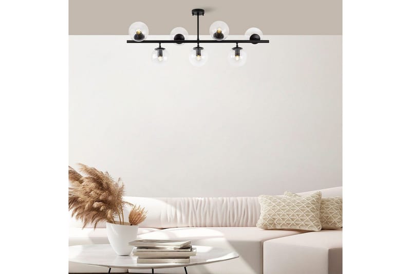 Loftlampe Subin Flad Sort / Transparent - Sort / Transparent - Belysning - Lamper & indendørsbelysning - Loftlampe - Plafond