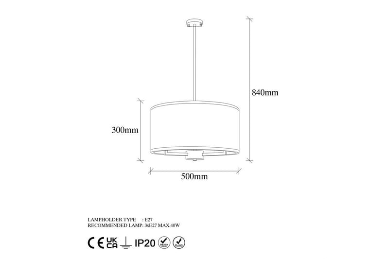 Loftlampe Talra Vintage - 50 x 50 x 84 cm - Belysning - Lamper & indendørsbelysning - Loftlampe - Pendellamper & hængelamper