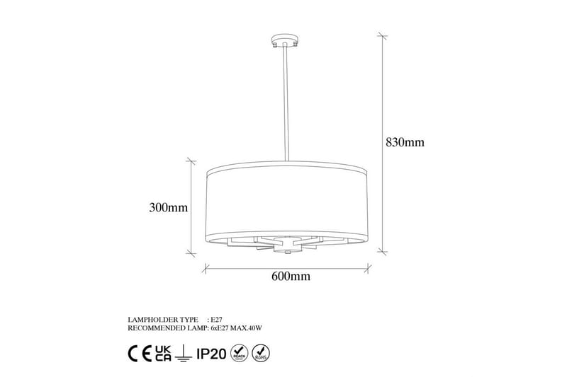 Loftlampe Talra Vintage - 60 x 60 x 83 cm - Belysning - Lamper & indendørsbelysning - Loftlampe - Pendellamper & hængelamper