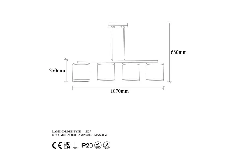Loftlampe Talra Vintage Vandret - Guld - Belysning - Lamper & indendørsbelysning - Loftlampe - Pendellamper & hængelamper
