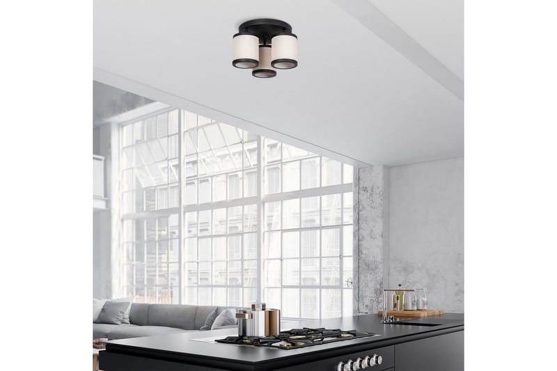Loftlampe Talrayo Sort / Hvid - Sort / Hvid - Belysning - Lamper & indendørsbelysning - Loftlampe - Plafond