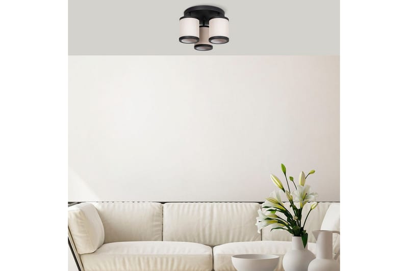 Loftlampe Talrayo Sort / Hvid - Sort / Hvid - Belysning - Lamper & indendørsbelysning - Loftlampe - Plafond