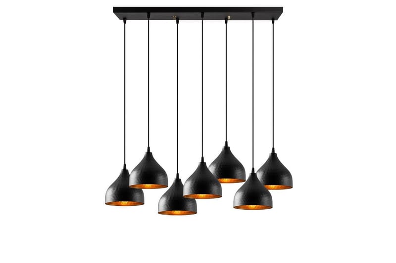 Loftlampe Thela Syv Sort, Sort