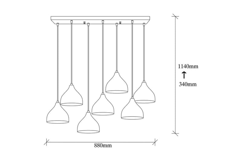 Loftlampe Thela Syv Sort - Sort - Belysning - Lamper & indendørsbelysning - Loftlampe - Pendellamper & hængelamper