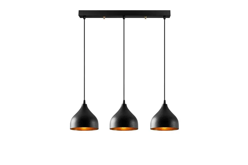 Loftlampe Thela Triple Sort, Sort