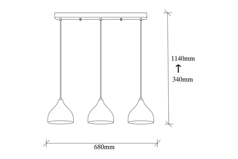 Loftlampe Thela Triple Sort - Sort - Belysning - Lamper & indendørsbelysning - Loftlampe - Pendellamper & hængelamper