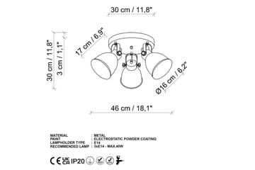 Loftlampe Tyka Sort - Sort - Belysning - Lamper & indendørsbelysning - Loftlampe - Plafond