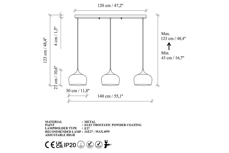 Loftlampe Valen Sort - Sort - Belysning - Lamper & indendørsbelysning - Loftlampe - Pendellamper & hængelamper