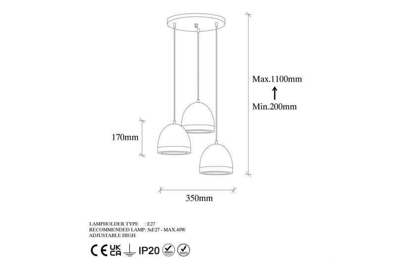 Loftlampe Venor Rund Vintage - Kobber - Belysning - Lamper & indendørsbelysning - Loftlampe - Pendellamper & hængelamper