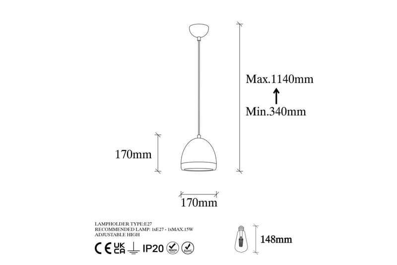 Loftlampe Venor Sort / Rany - Sort / Rany - Belysning - Lamper & indendørsbelysning - Loftlampe - Pendellamper & hængelamper