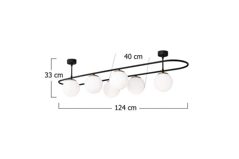 Loftlampe Wynel Sort / Hvid Seks Fatning - Seks Fatning - Belysning - Lamper & indendørsbelysning - Loftlampe - Pendellamper & hængelamper