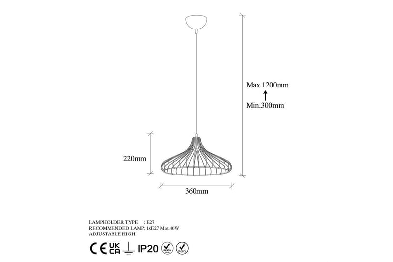 Loftlampe Zairon Sort / Antik - Sort / Antik - Belysning - Lamper & indendørsbelysning - Loftlampe - Pendellamper & hængelamper