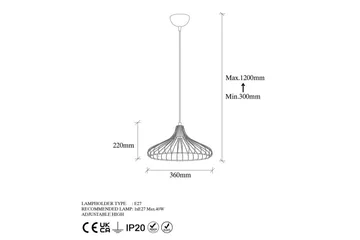 Loftlampe Zairon Sort / Antik - Sort / Antik - Belysning - Lamper & indendørsbelysning - Loftlampe - Pendellamper & hængelamper