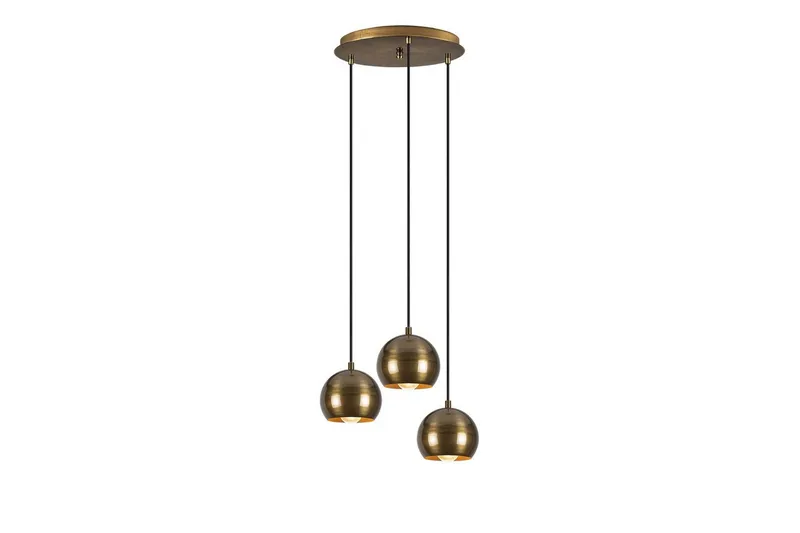 Loftlampe Zana Vintage Kugle Tre, Guld