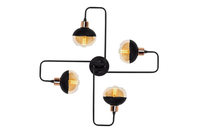 Loftlampe Zarethia Sort / Kobber - Kobber/Sort - Belysning - Lamper & indendørsbelysning - Loftlampe - Plafond