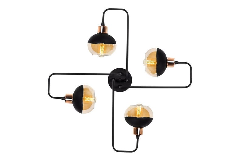 Loftlampe Zarethia Sort / Kobber, Kobber/Sort