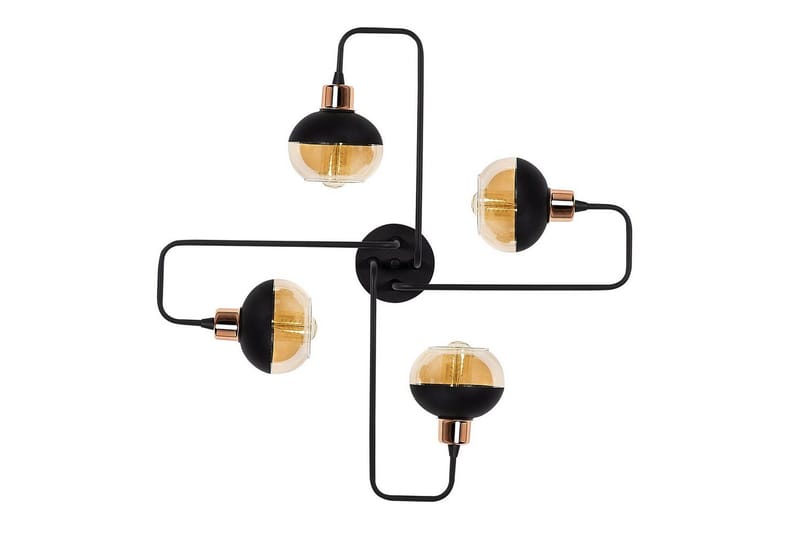 Loftlampe Zarethia Sort / Kobber - Kobber/Sort - Belysning - Lamper & indendørsbelysning - Loftlampe - Plafond