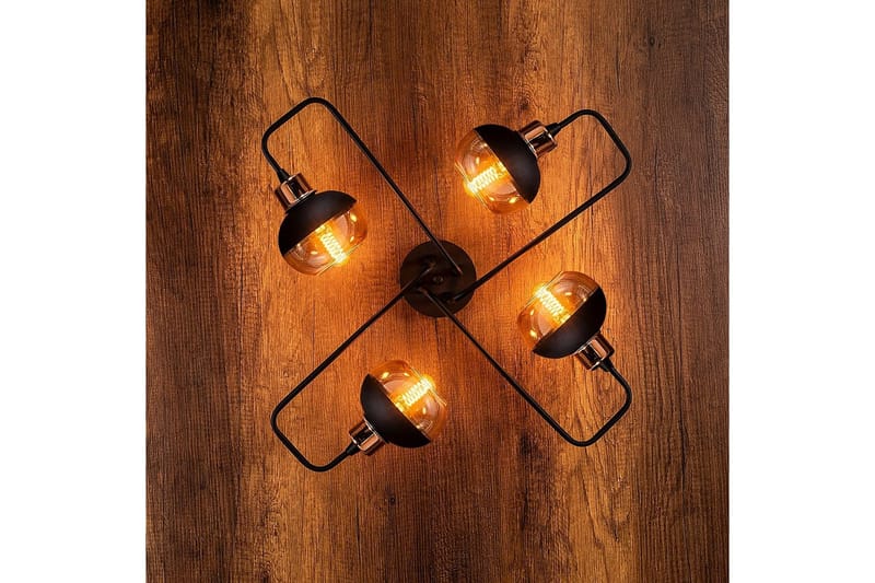 Loftlampe Zarethia Sort / Kobber - Kobber/Sort - Belysning - Lamper & indendørsbelysning - Loftlampe - Plafond