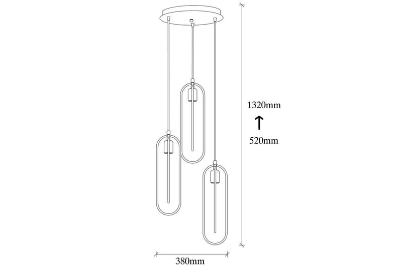 Loftlampe Pindor Thre Sort / Rany - Guld/Sort - Belysning - Lamper & indendørsbelysning - Loftlampe - Pendellamper & hængelamper
